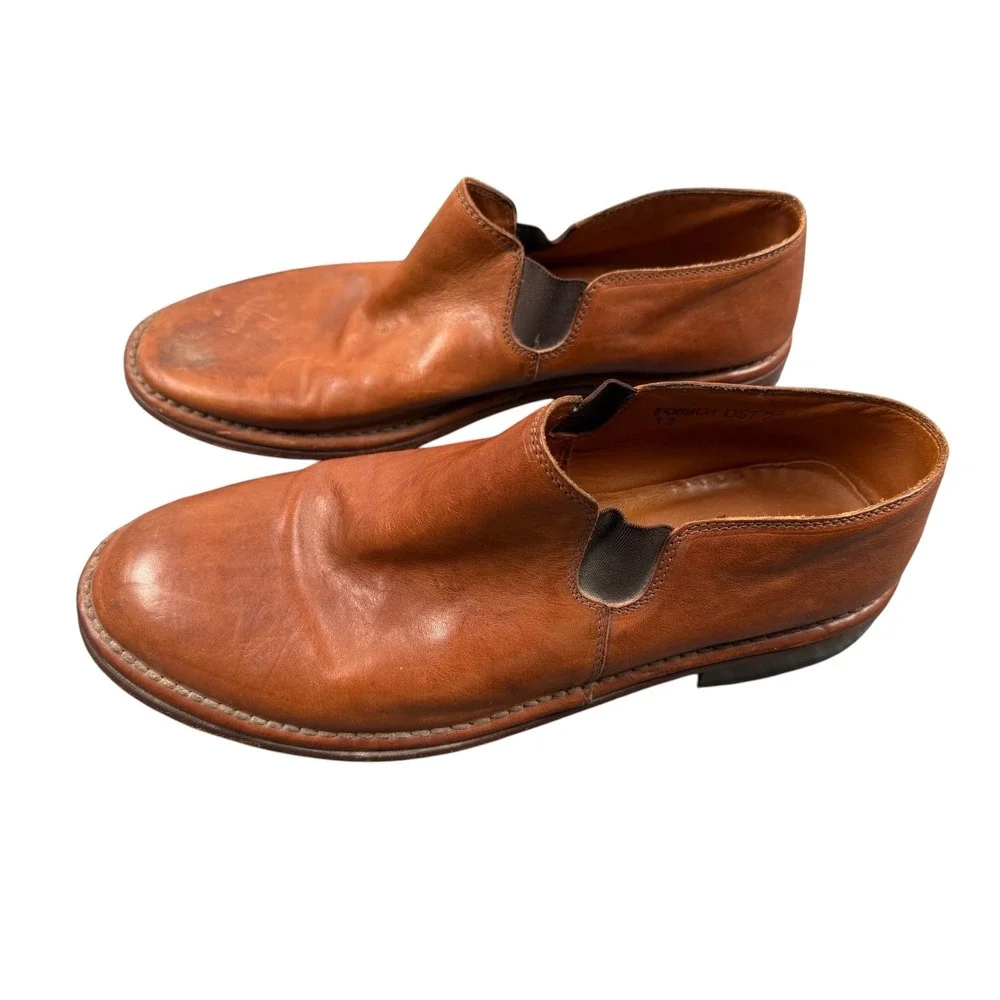 John Varvatos Men Shoes Slip On Leather Loafers Brown Made In Italy 12